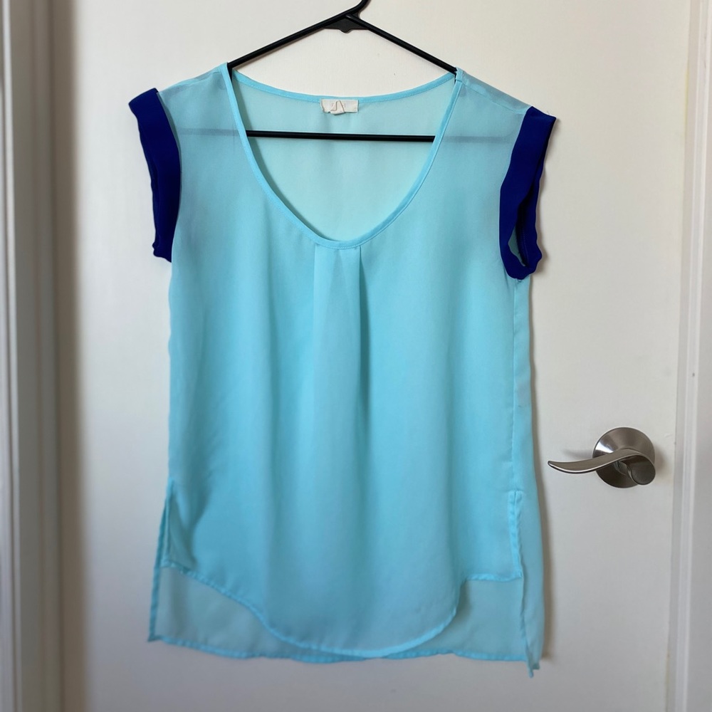 Blue sheer blouse